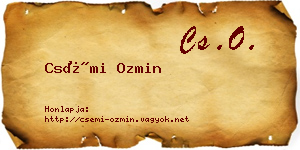 Csémi Ozmin névjegykártya